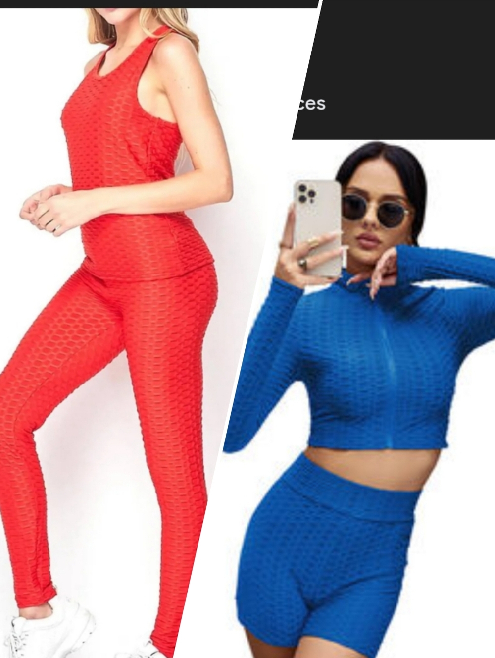 ALO Yoga Seamless Red Leggings & Crop Top Set